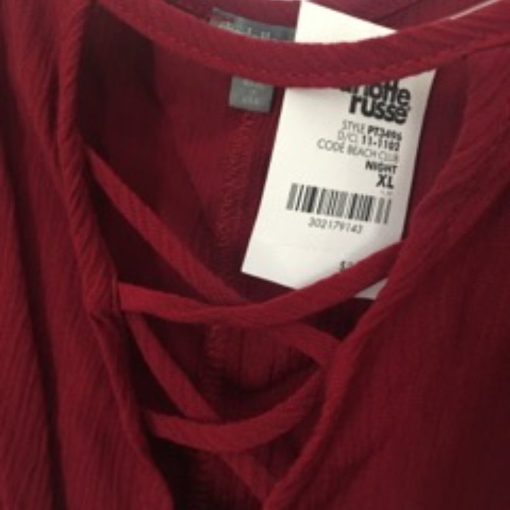 Charlotte Russe - Burgundy top w/criss cross at neck. Size XL - new w/tags